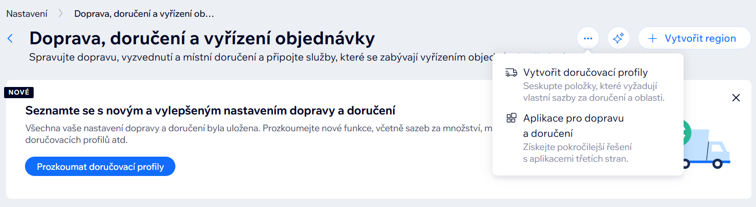 Doručovací profily – přehled